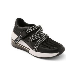 BCBGENERATION Womens Black 1" Platform Chain Willa Wedge Training Shoes 8.5